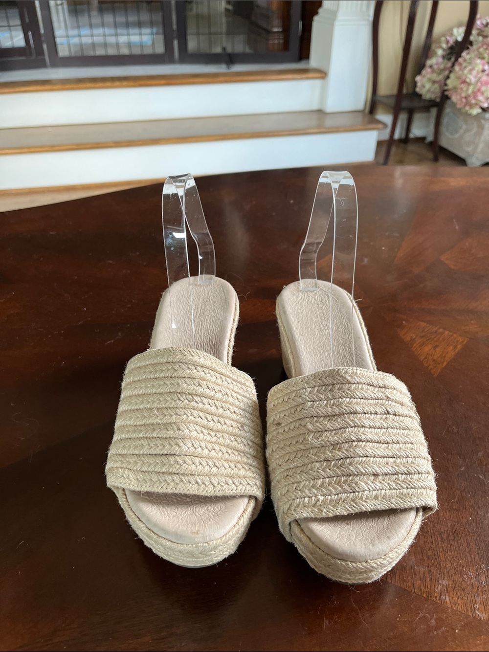 Chocolat Blu Beige Braided Espadrille Slide Mules